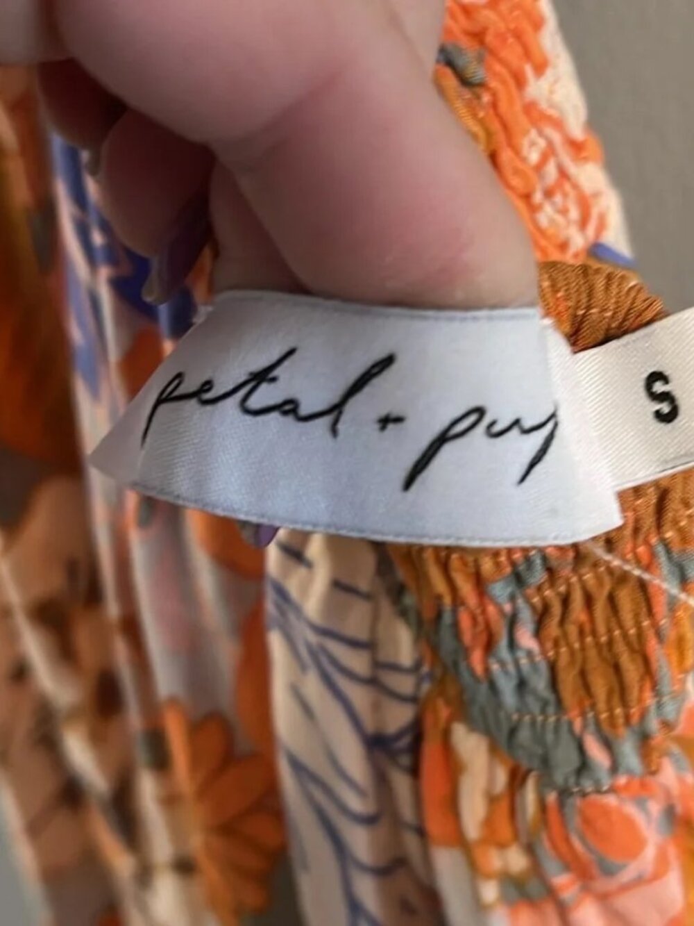 Petal & Pup Floral Maxi Dress in Orange and Blue - Picture 8 of 10